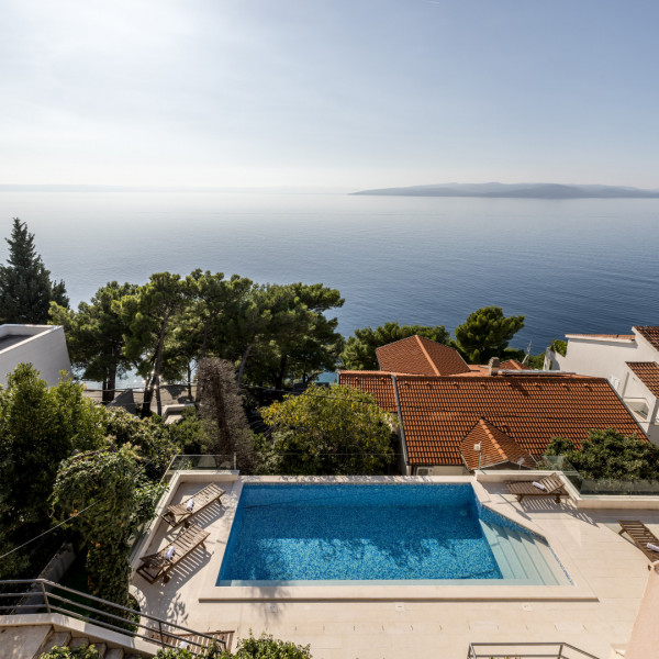 Living room, Villa Perla, Villa Perla in Bratuš on the Makarska Riviera – Apartments with a view of the Adriatic Sea Baška Voda
